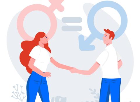 homme et femme qui se serrent la main